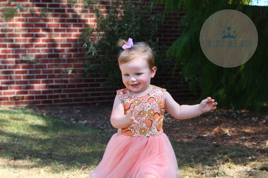 Floral Dinosaur Tulle Dress