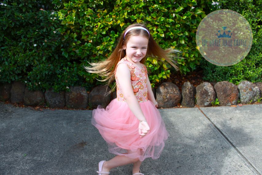 Floral Dinosaur Tulle Dress