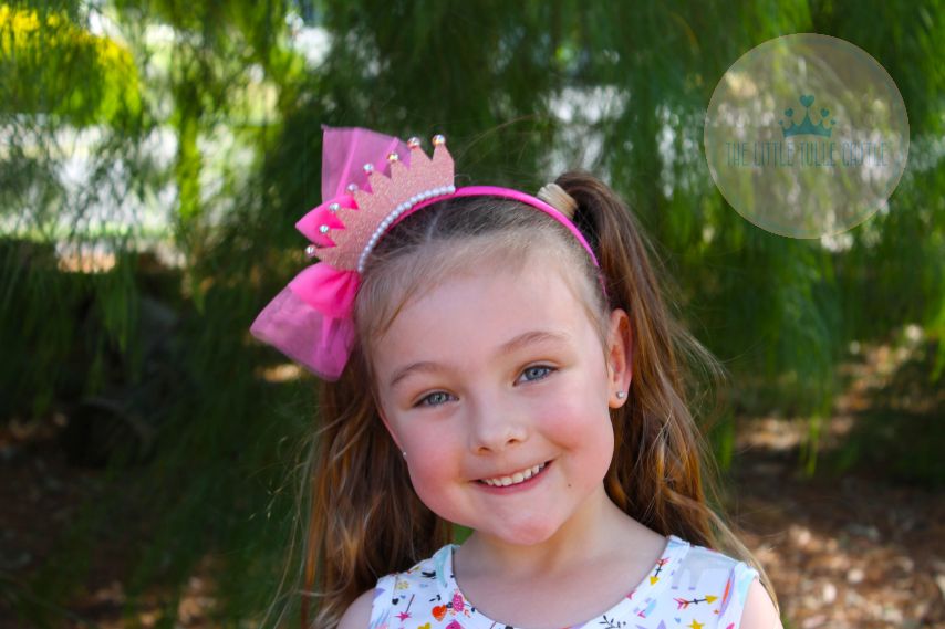 Tulle Bow Crown Headband